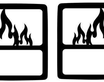 Fire flame tail light covers for Jeep Wrangler