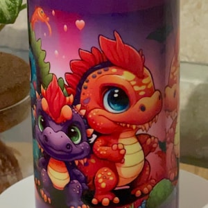 Little Dragons 12 oz kids tumbler with pop-up straw