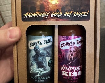 Spooky horror-themed Hot Sauce 2 pack Gift set from Squatchin' Country - pick your flavors