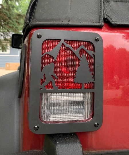 Leo Astrological Tail Light Covers For Jeep JK Wrangler - Black UV-Resistant Plastic Covers