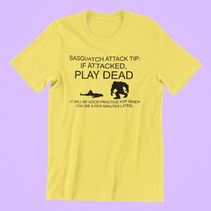 Sasquatch attack tip t-shirt (yellow)