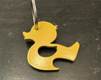 Squatchin' Country yellow ducky heavy duty steel keychain & bottle opener - fast shipping!