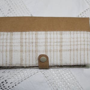 Porte chéquier / porte cartes en chanvre biologique tissé artisanalement et cuir végétal SnapPap