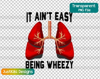Lung Clip Art, Allergies Asthma Lungs Respiratory Therapist PNG, Downloadable Sublimation File, Digital Download, Designer Commercial Use