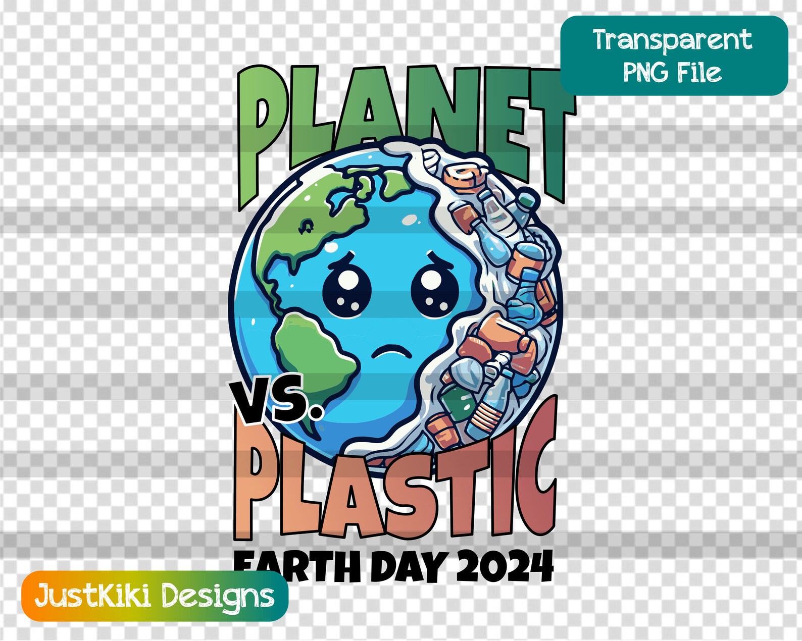 Earth Day 2024 Clipart: Planet Vs Plastic PNG (digital Download) - Etsy