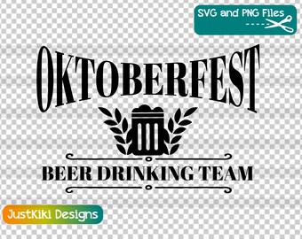Oktoberfest Beer Drinking Team SVG PNG: German Beer Garden (Digital Download)