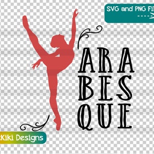 Danza SVG - Ballet Arabesque Clipart PNG - Ballerino di danza classica, Idea regalo Recital insegnante di danza - File di sublimazione - Licenza commerciale