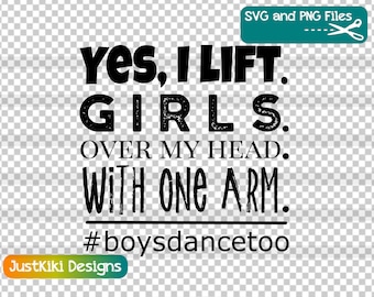 Funny Male Dancer Quote SVG: Boys Dance Too Clipart (PNG, SVG)