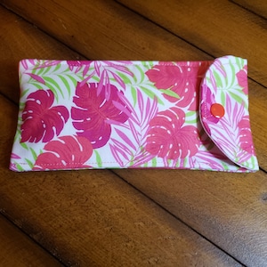Handmade Floral Eyeglass Case: Padded Cotton Sunglass Pouch