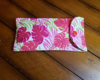Estuche floral para gafas hecho a mano: funda acolchada de algodón para gafas de sol