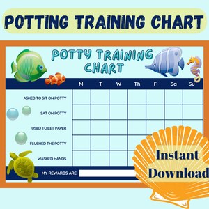 Potty Training Chart - Sea Theme - Digital Download