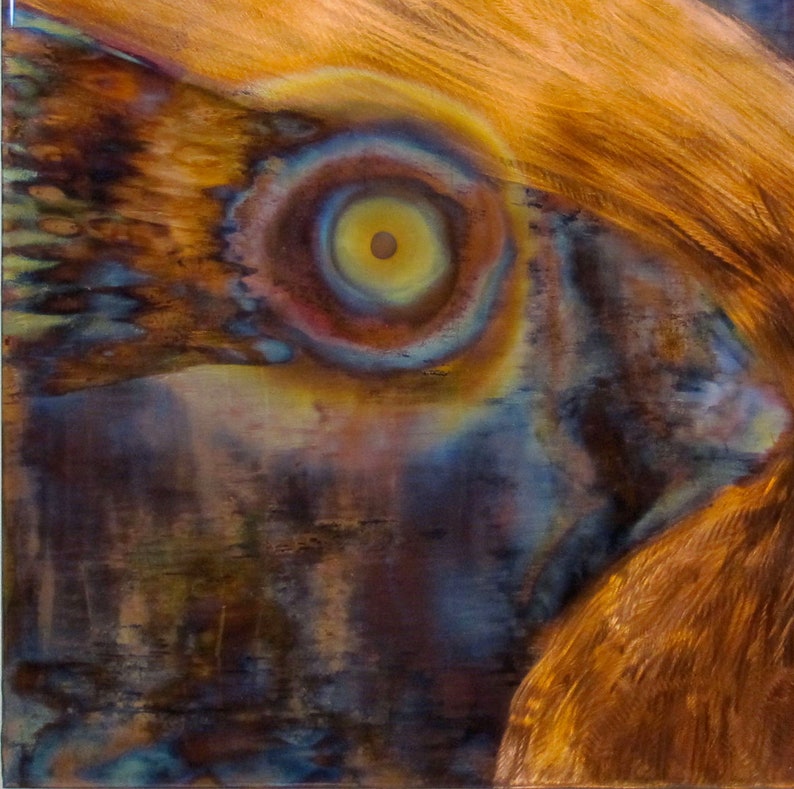 This flame painting copper art work is an abstract expression Etsy