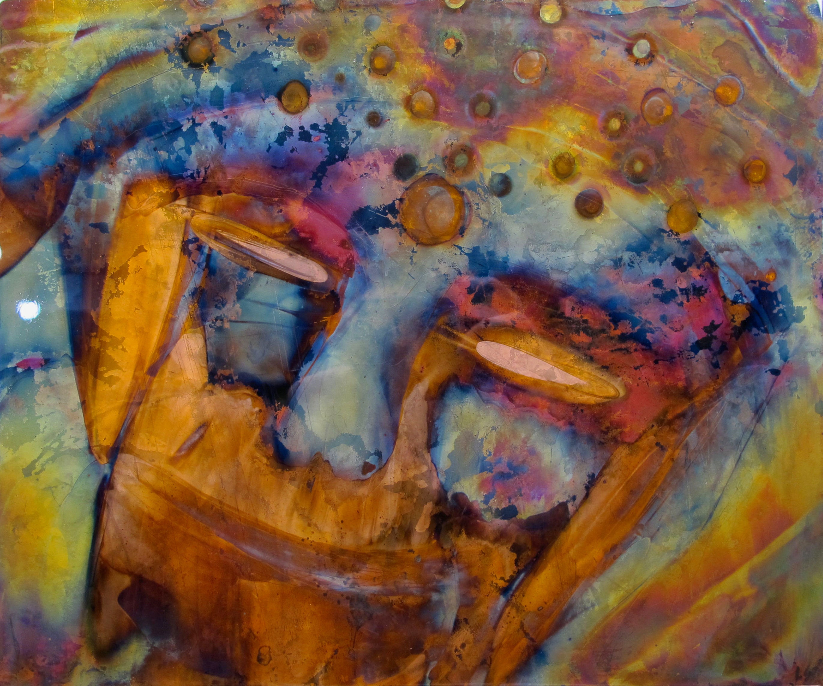 Torchcolored copper wall art. Abstract Art Wall decor Etsy