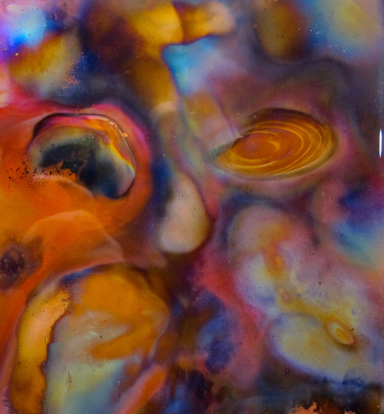 This flame painting copper art work is an abstract expression Etsy