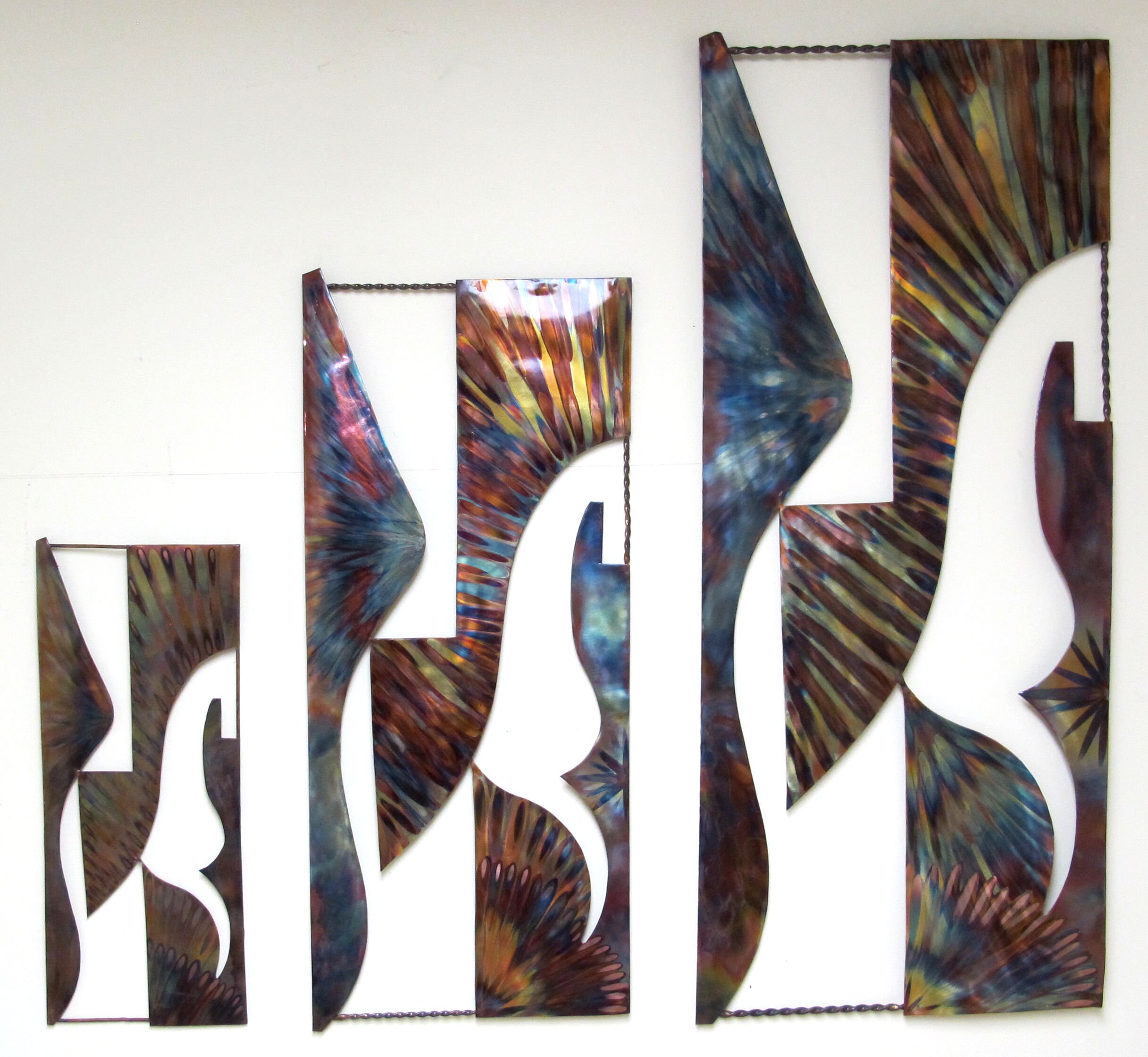 Torchcolored copper wall painting. Nature Art Wall decor Etsy