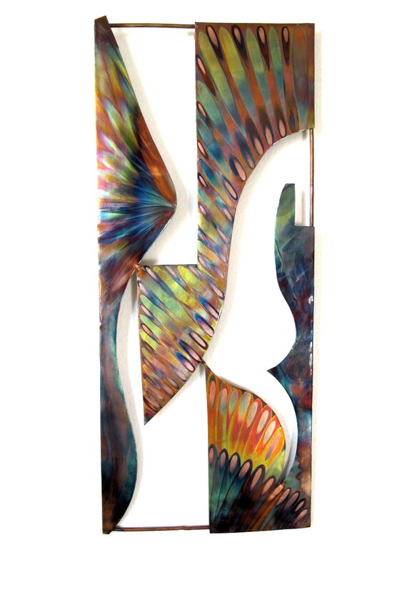 Torchcolored copper wall painting. Nature Art Wall decor Etsy