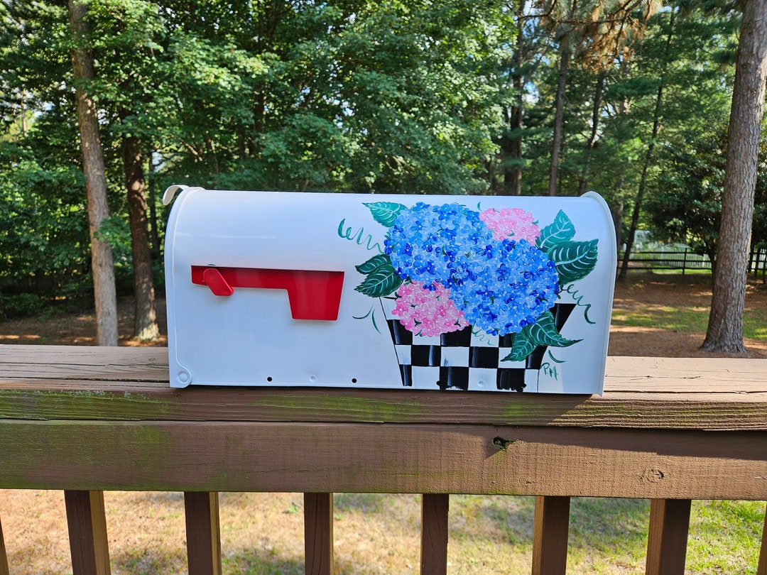 Hand Painted Hydrangea Mailbox Etsy