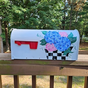 Hand painted Hydrangea mailbox