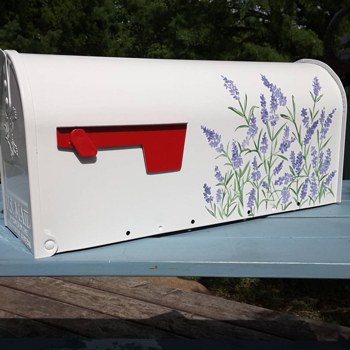 Hand Painted Lavender Mailbox