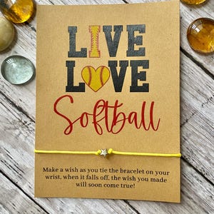 Softball wish bracelet, Live love softball, Team gift, Party favors, wish bracelet team , Motivational, wish bracelet, teammates gift