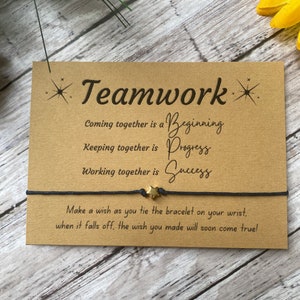 Teamwork wish bracelet, Gift for the team, inspiration. Motivational, teammate gift