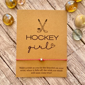 Hockey girl wish bracelet, Hockey gift, Inspire, Team wish bracelet, Team gift, Motivational, Game wish bracelet