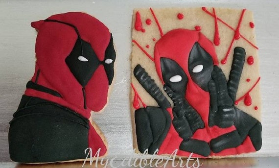One Dozen Deadpool Sugar Cookies 12 pcs | Etsy