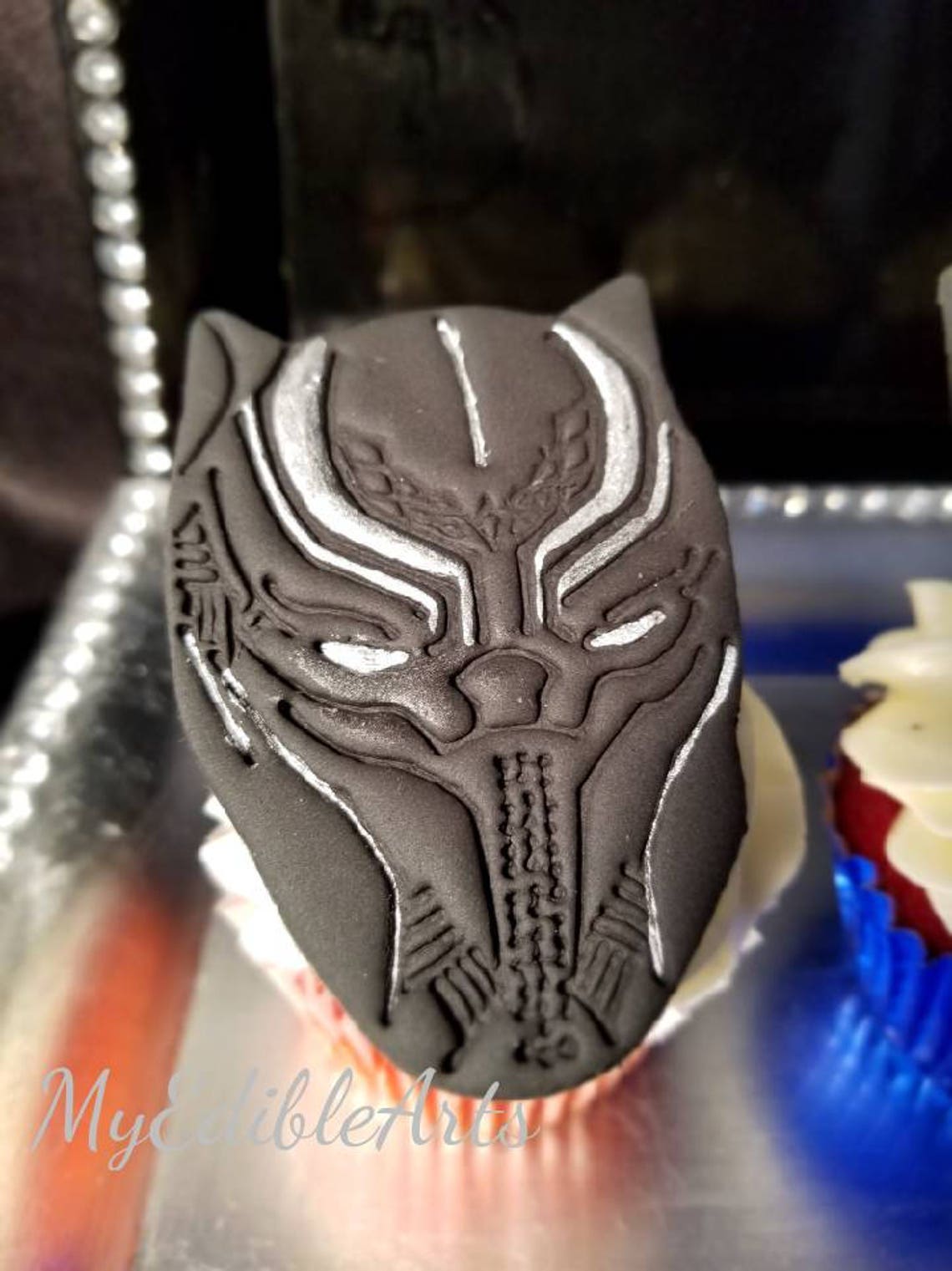 Black Panther Fondant Cupcake Toppers | Etsy