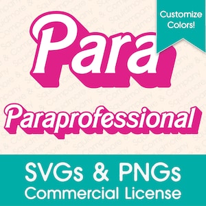 Paraprofessional SVGs and PNGs with commercial license