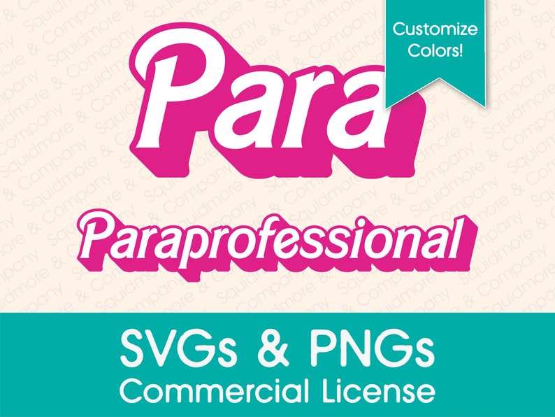 Paraprofessional SVGs and PNGs with commercial license