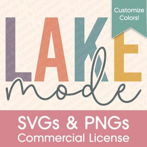 Lake Mode PNG SVG // Monoline Cursive // Canva Compatible // Sublimation DTG // Licence commerciale
