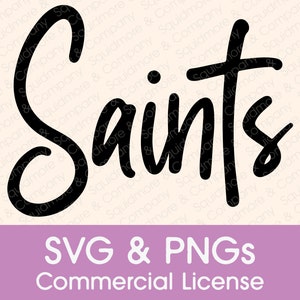 Saints PNG SVG // Minimalistyczny duch szkoły // Projekt na dzień gry // Kompatybilny z Canva // Sublimacja gotowa do druku // Licencja komercyjna