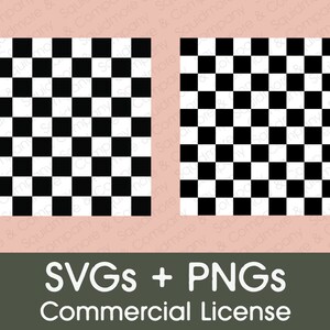 シンプルなチェック柄の正方形 SVG // Canva 互換の SVG // 印刷可能な PNG