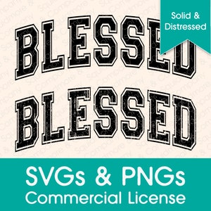 Gesegnetes SVG PNG // Uni College Gewölbter Text // Canva kompatibel // Sublimation Print-Ready // Kommerzielle Lizenz