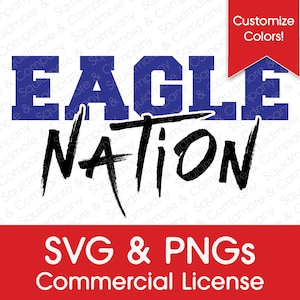 Eagle Nation // Game Day School Spirit // Canva Compatible SVG // Print-Ready Sublimation PNGs // Commercial License