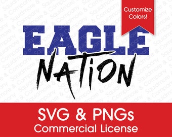 Eagle Nation // Game Day School Spirit // Canva kompatibel SVG // Druckfertige Sublimation PNGs // Kommerzielle Lizenz