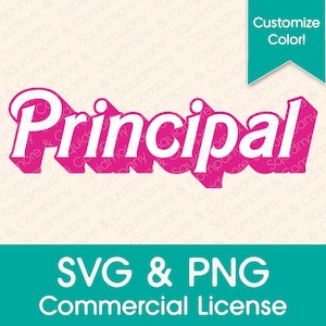 Principal PNG SVG // Czcionka Hot Pink Doll 3D Drop Shadow // Zgodność z Canva // Gotowe do druku PNG // Licencja komercyjna