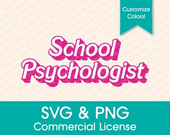 School Psychologist Hot Pink 3D Font: SVG PNG (Commercial License)
