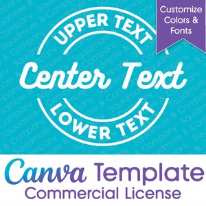 Bearbeitbare Canva-Vorlage - Doppelter Kreis Text Typografisches Design - Obere Untere Mitte - Retro Kreis Logo