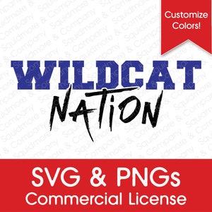 Wildcat Nation // Game Day School Spirit // Canva Compatible SVG // Print-Ready Sublimation PNGs // Commercial License