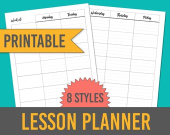 Digital Lesson Planner Printable for Teachers