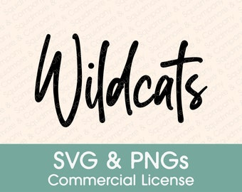 Wildcats PNG SVG // Minimalistischer Schulgeist // Game Day Design // Canva kompatibel // Druckfertige Sublimation // Kommerzielle Lizenz