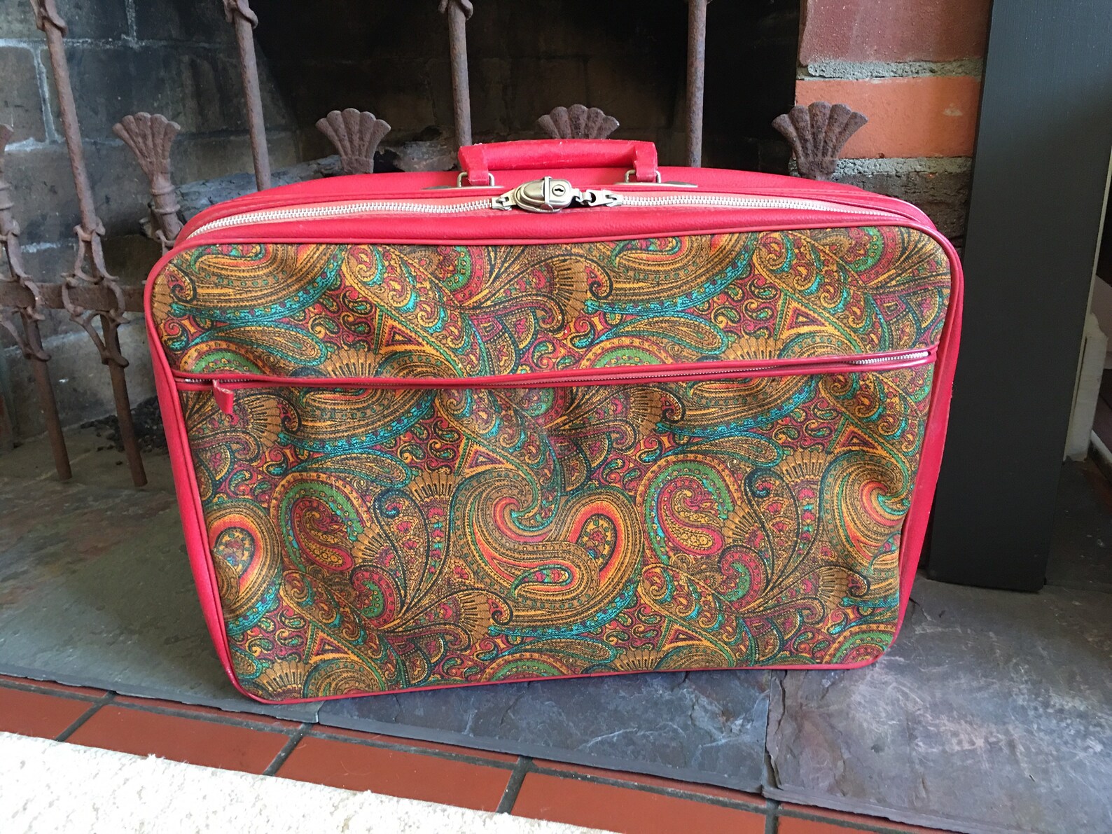 Childs Overnight Suitcase Vintage Luggage Soft Side Tote Etsy