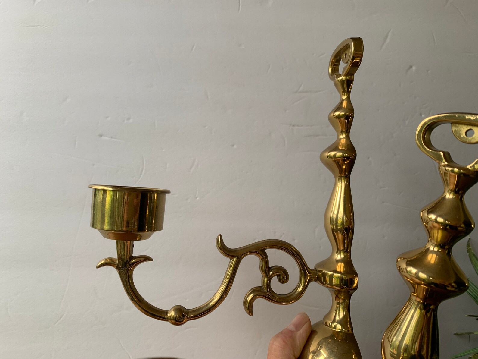 Brass Wall Sconces Candleholders Ethan Allen Spindle Etsy
