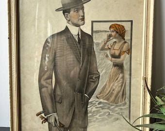 Men’s Fashion Print Large Men’s Style Art Vintage Fashion Advertisement 1912  “The Calumet” Catalog Page Art