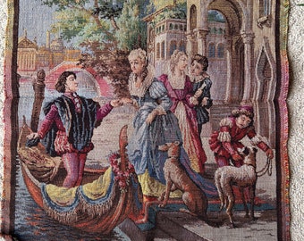 Venetian Canal Tapestry Wall Hanging or Pillow Cover, 20”x16”
