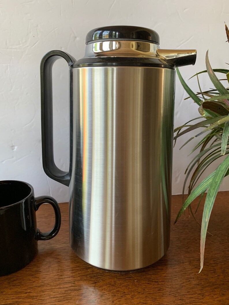 Insulated Chrome Coffee Carafe Thermos NOS Stainless Steel Mid Etsy