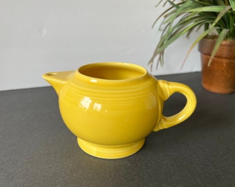 Yellow Fiesta Tea Pot Creamer or Syrup Pitcher Gravy Boat Collectible Fiestaware