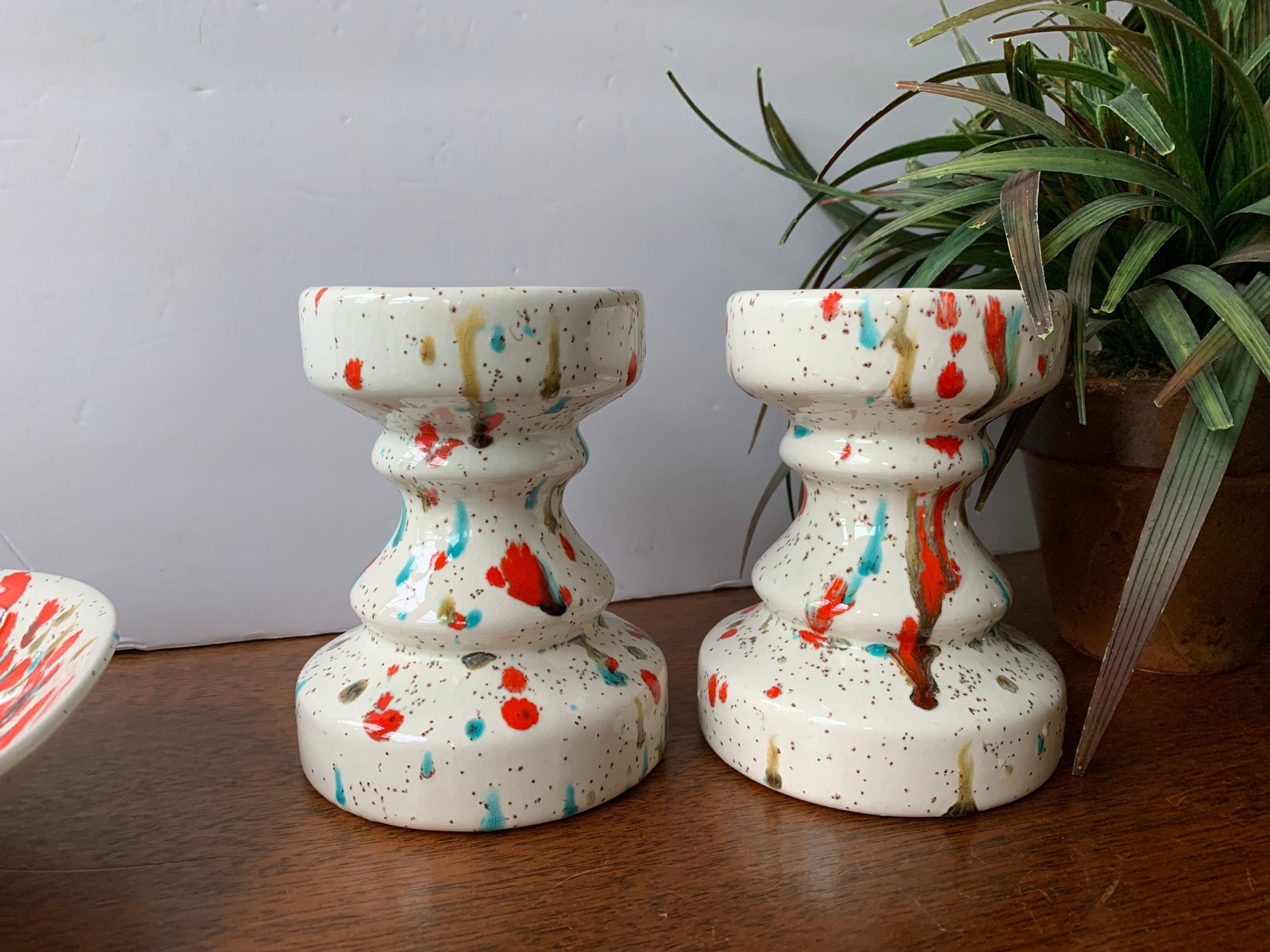 Boho Candle Holders Bowl Ceramic Drip Glaze Lava Glaze Vintage Etsy