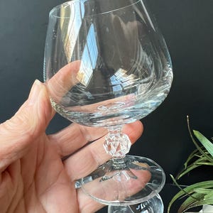 Set of 3 // Vintage Claudia Fine Crystal Brandy/cognac Snifters With a Crystal Ball Stem